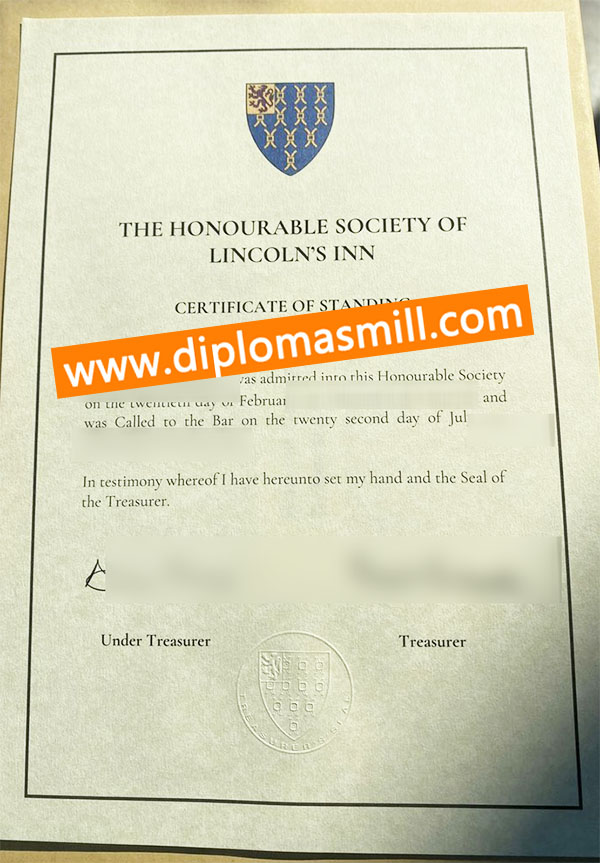 How to get fake Lincoln's Inn certificate?