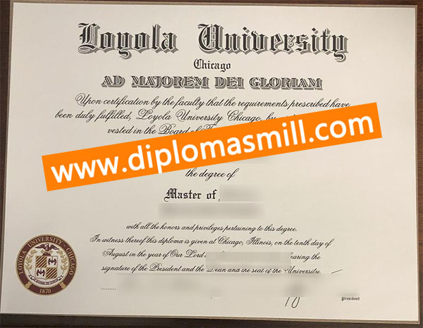 Fake Loyola University Chicago diploma for sale