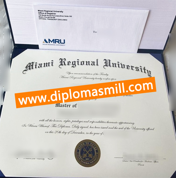 Supply fake Miami Regional University diploma