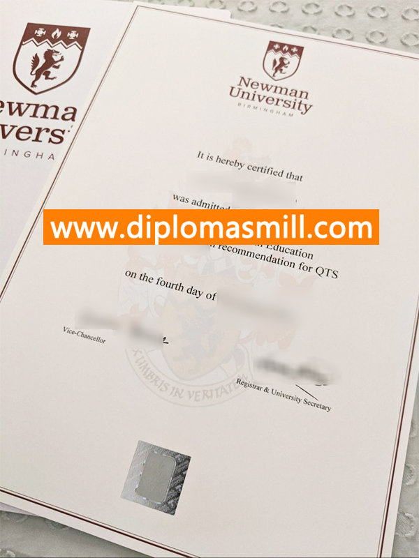 Supply UK fake Newman University diploma