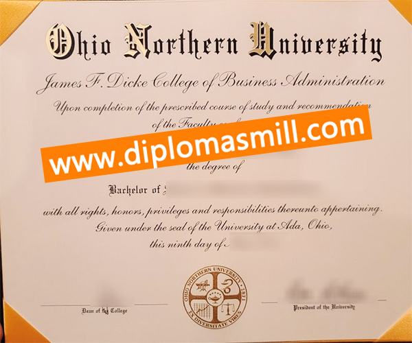 Print fake Ohio Northern University degree
