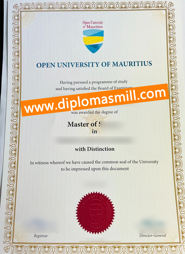 Sale fake Open University of Mauritius diploma