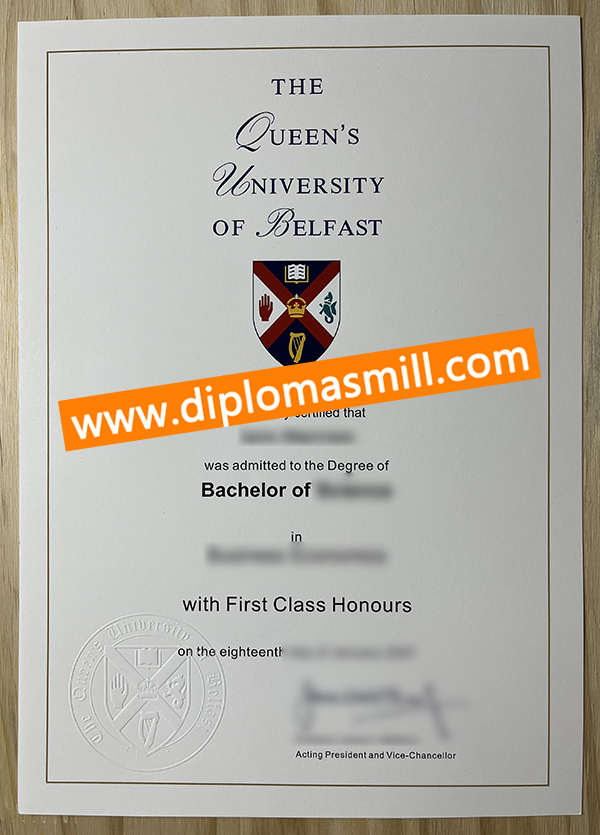 Custom replica Queen’s University Belfast degree