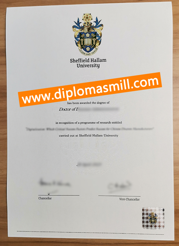 Purchase fake Sheffield Hallam University diploma