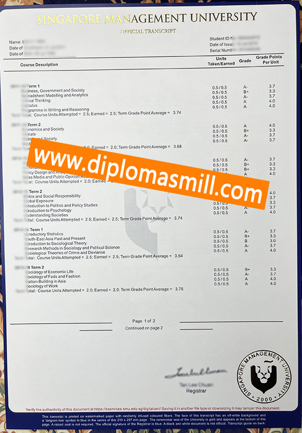 How to obtain Singapore Management University transcript?