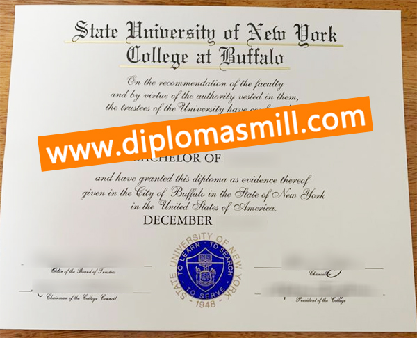 Custom fake University at Buffalo certificate