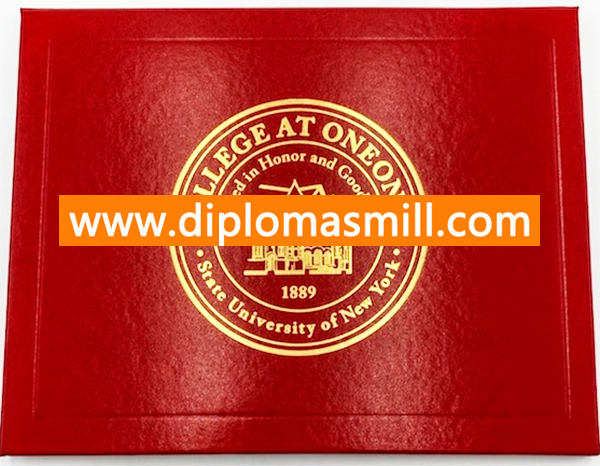 Custom official SUNY Oneonta diploma cover