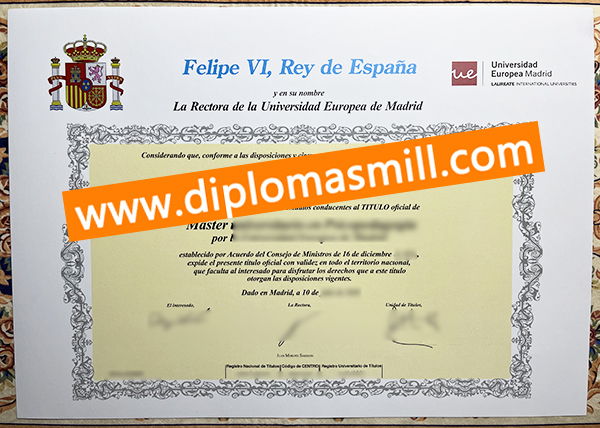 Supply fake Universidad Europea de Madrid degree