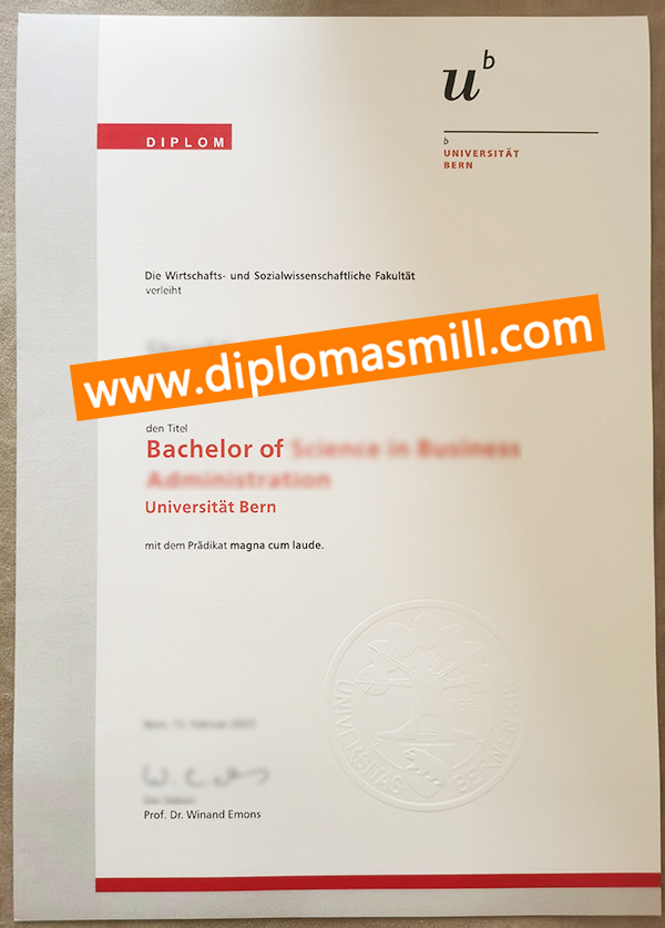 Custom fake University of Bern diploma fast