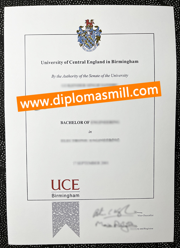 Custom recently University of Central England degree