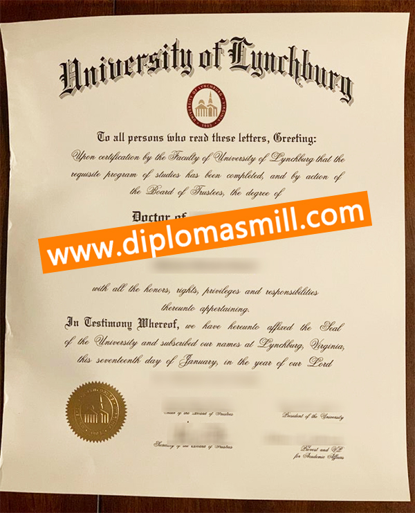 How long order fake University of Lynchburg diploma?