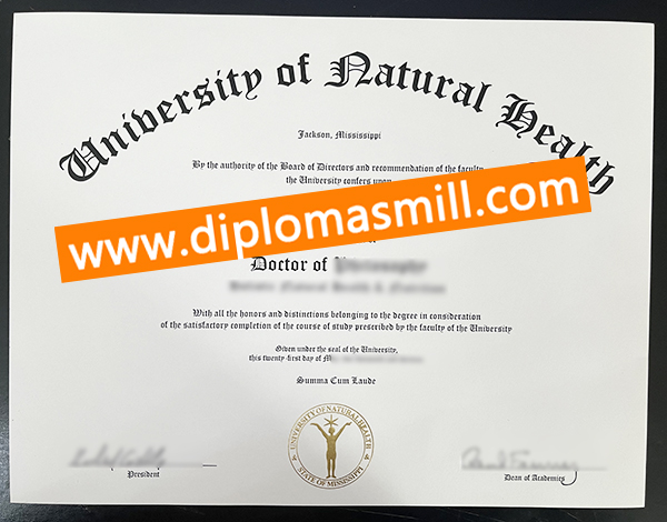 Purchase fake University of Natural Health degree