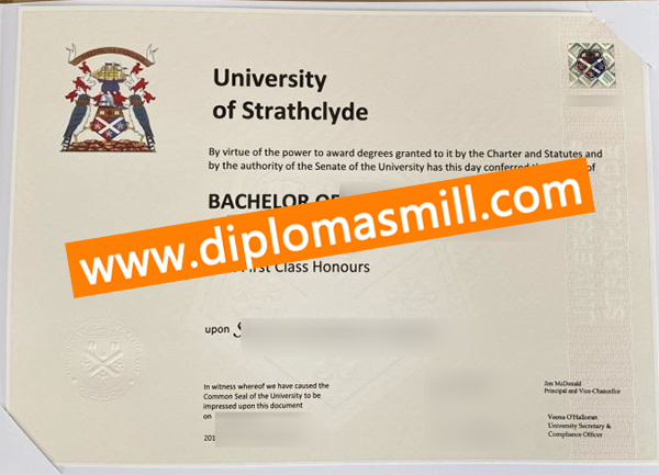 Make fake University of Strathclyde diploma online