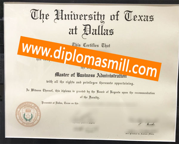 Order University of Texas at Dallas Fake Diploma