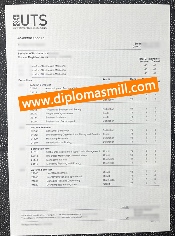 How to buy fake University of Technology Sydney transcript?