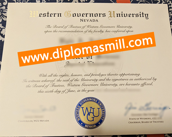 Custom fake Western Governors University diploma
