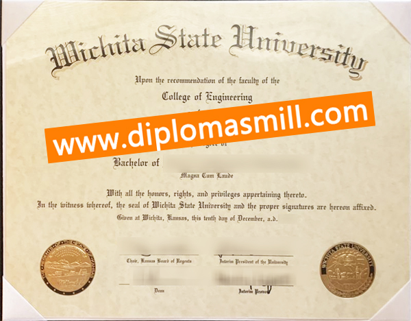Supply fake Wichita State University diploma