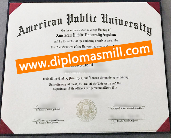 American Public University fake diploma for sale
