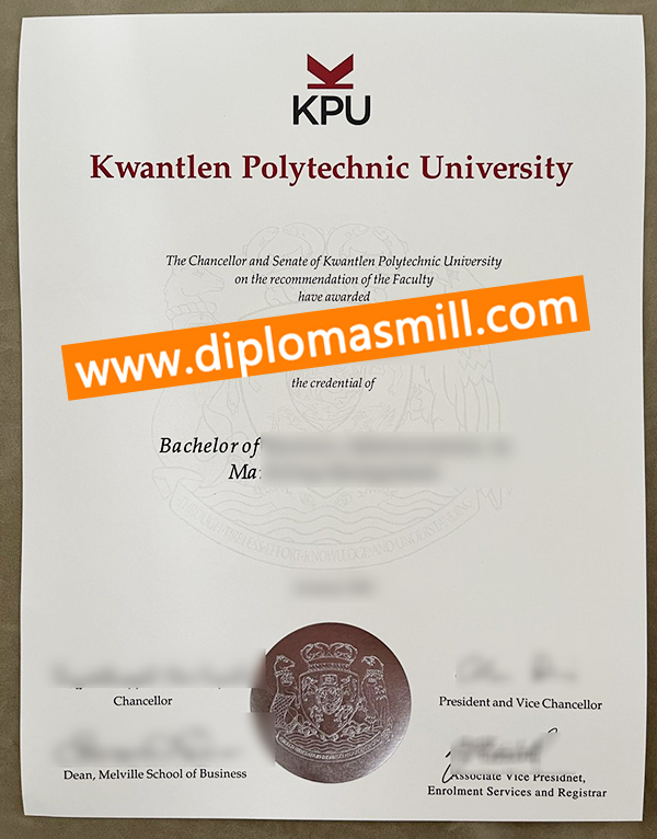 Supply fake Kwantlen Polytechnic University degree