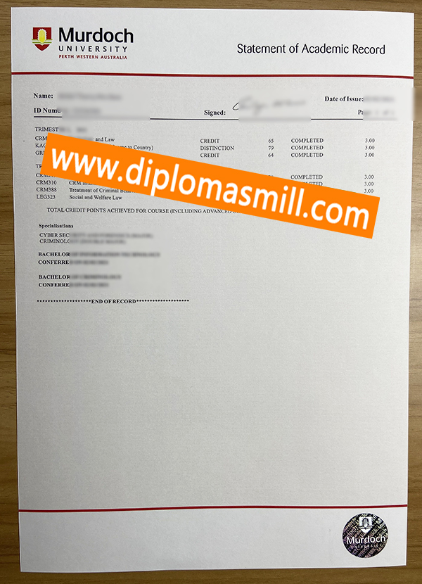 How to buy fake Murdoch University transcript?