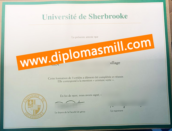 Supply replica Université de Sherbrooke diploma