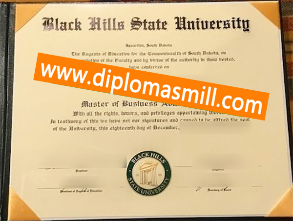 Create fake Black Hills State University certificate