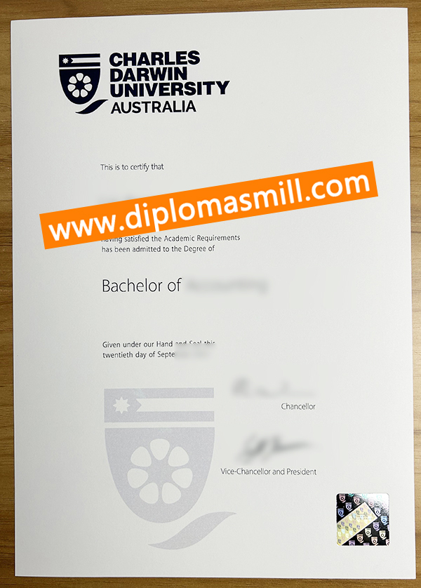 Supply copy Charles Darwin University certificate