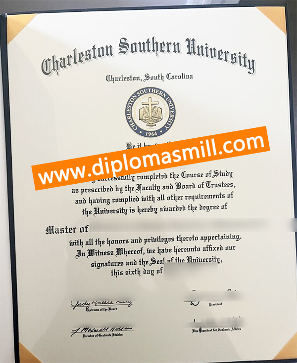 Print fake Charleston Southern University diploma