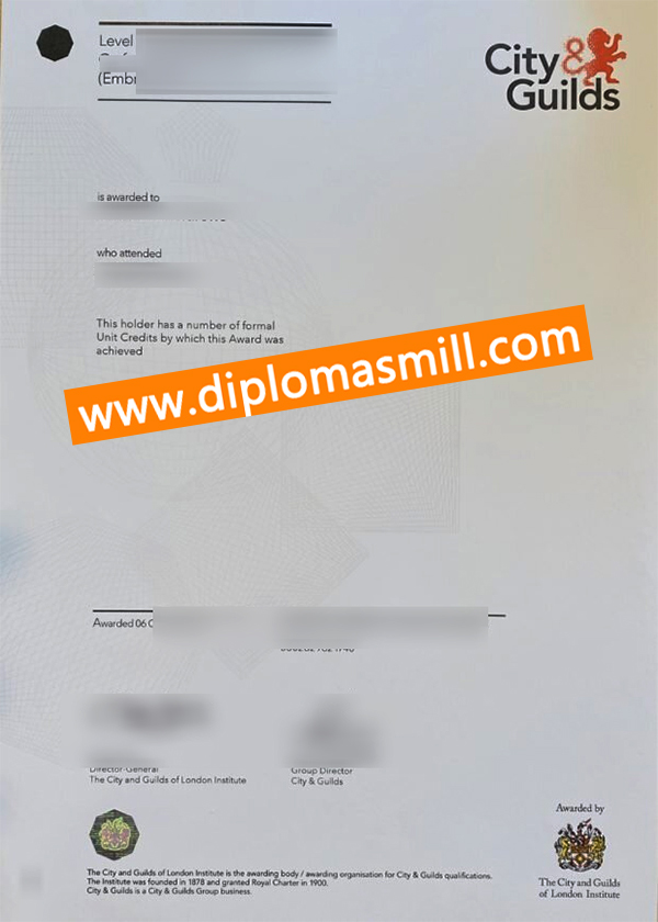 How to order fake City & Guilds certificate?