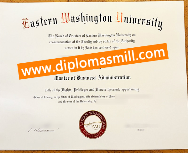 Custom fake Eastern Washington University degree