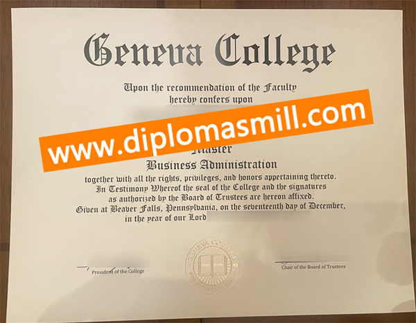 How long buy fake Geneva College diploma?