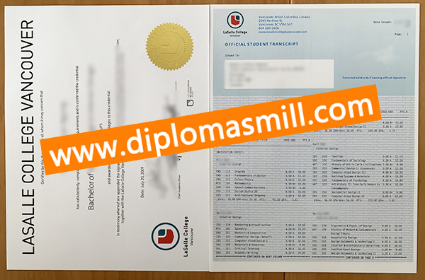 Order fake Lasalle College Vancouver diploma transcript