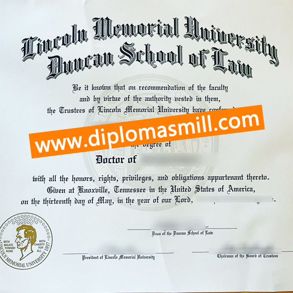 Custom fake Lincoln Memorial University degree