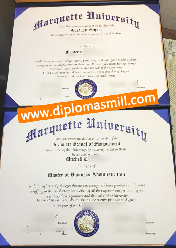 Pick up fake Marquette University diploma