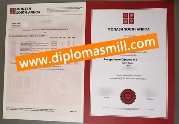 Order replica Monash South Africa degree
