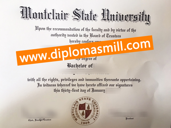 Make fake Montclair State University diploma