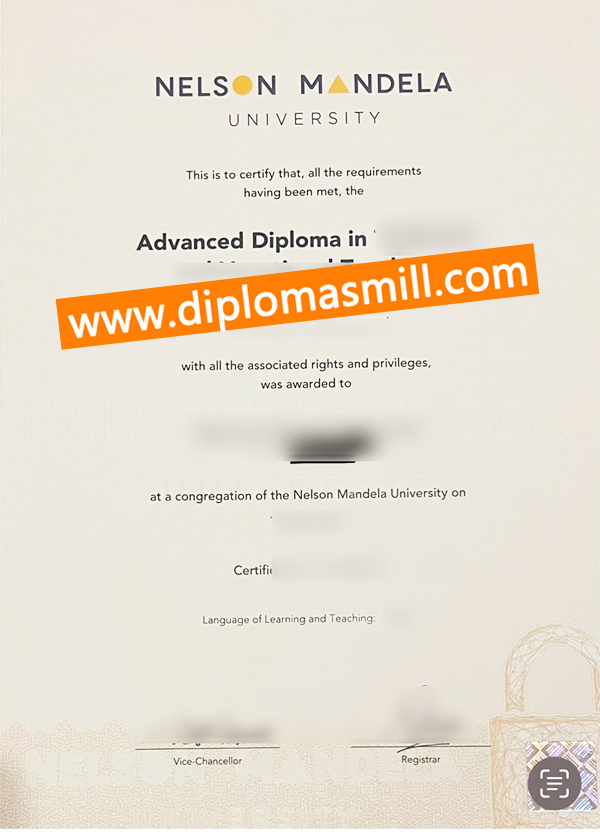 Pick up fake Nelson Mandela University degree