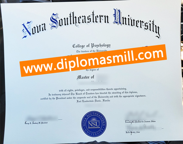 Custom fake Nova Southeastern University diploma