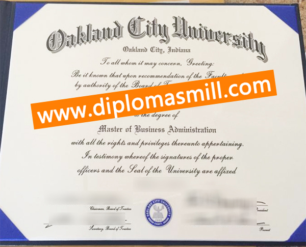 Make replica Oakland City University diploma