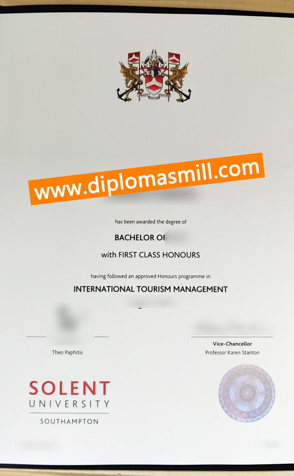 Sale replica Solent University diploma