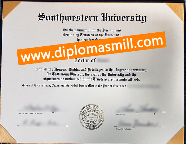 Shopping fake Southwestern University certificate