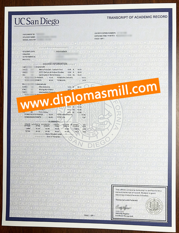 Apply USA fake UC San Diego transcript