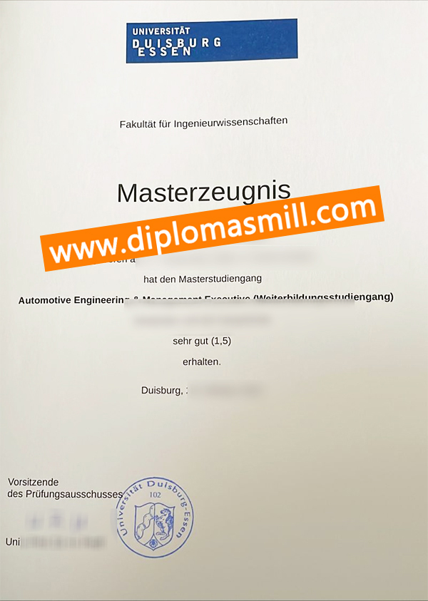 Order fake Universität Duisburg-Essen diploma