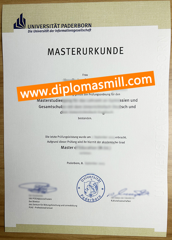 Purchase fake Universität Paderborn certificate