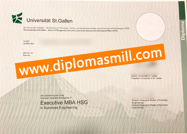 Custom official Universität St. Gallen degree