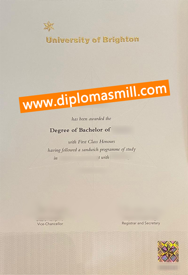 Apply fake University of Brighton degree