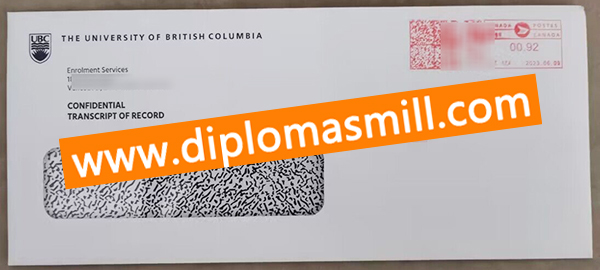 Custom official University of British Columbia envelope