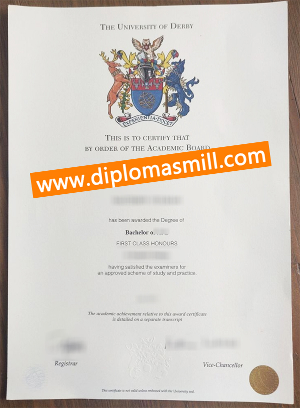 Supply fake University of Derby diploma online